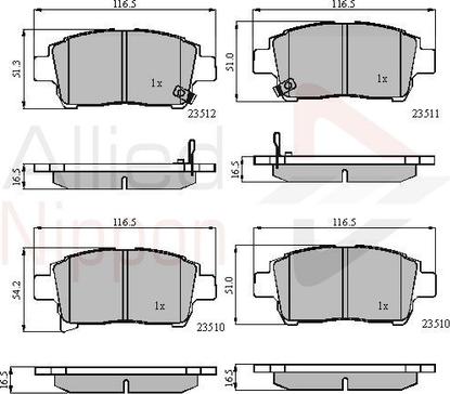 Comline ADB31155 - Kit pastiglie freno, Freno a disco autozon.pro