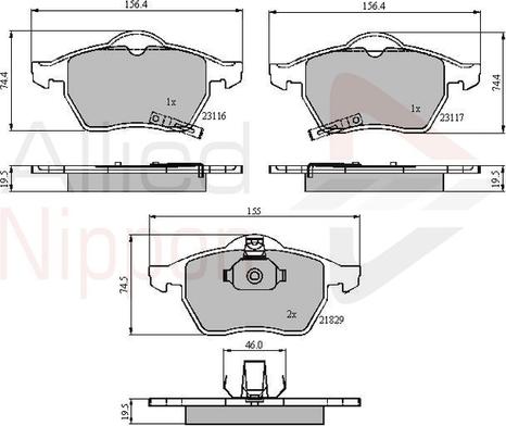 Comline ADB31167 - Kit pastiglie freno, Freno a disco autozon.pro