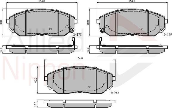 Comline ADB31178 - Kit pastiglie freno, Freno a disco autozon.pro