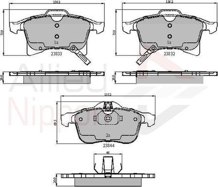 Comline ADB31307 - Kit pastiglie freno, Freno a disco autozon.pro