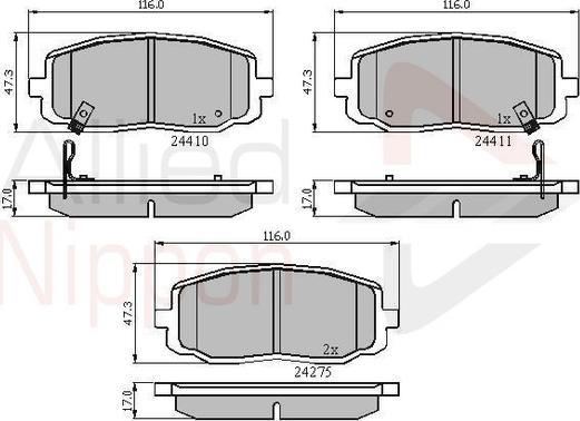 Comline ADB31319 - Kit pastiglie freno, Freno a disco autozon.pro