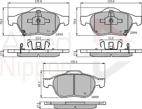 Comline ADB31249 - Kit pastiglie freno, Freno a disco autozon.pro