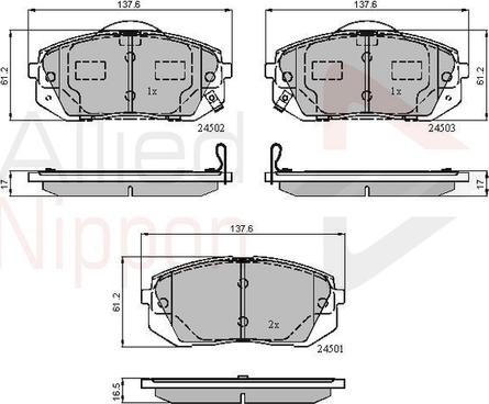 Comline ADB31768 - Kit pastiglie freno, Freno a disco autozon.pro