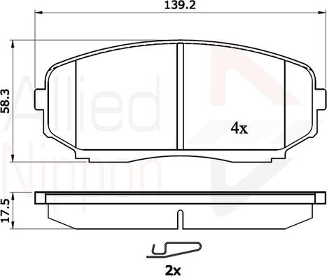 Comline ADB31724 - Kit pastiglie freno, Freno a disco autozon.pro