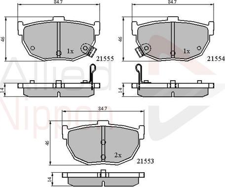 Comline ADB3805 - Kit pastiglie freno, Freno a disco autozon.pro