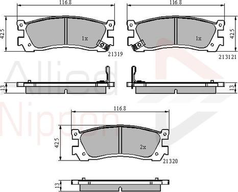 Comline ADB3824 - Kit pastiglie freno, Freno a disco autozon.pro