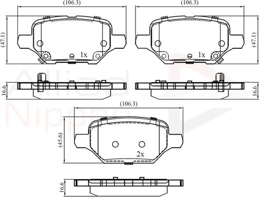 Comline ADB32436 - Kit pastiglie freno, Freno a disco autozon.pro