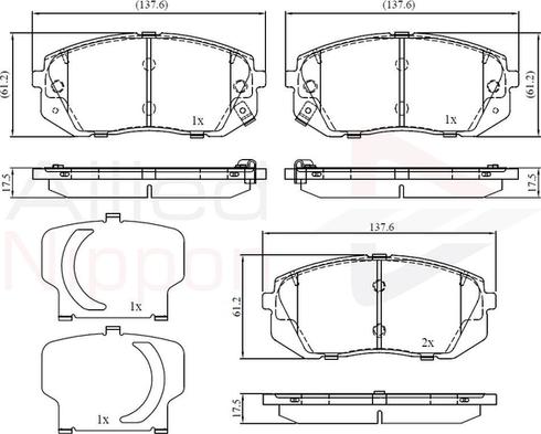 Comline ADB32529 - Kit pastiglie freno, Freno a disco autozon.pro