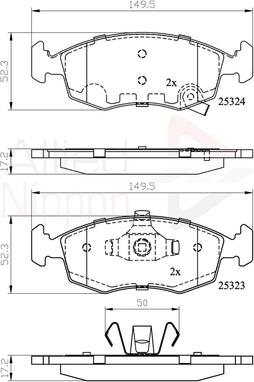 Comline ADB32104 - Kit pastiglie freno, Freno a disco autozon.pro