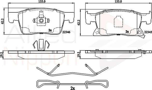 Comline ADB32309 - Kit pastiglie freno, Freno a disco autozon.pro