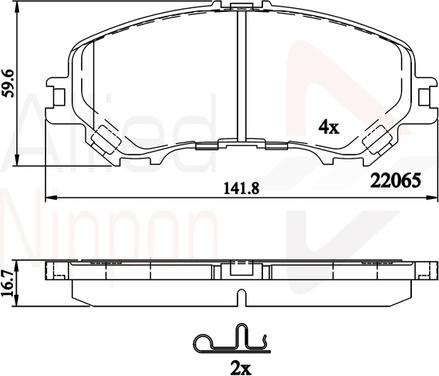 Comline ADB32304 - Kit pastiglie freno, Freno a disco autozon.pro