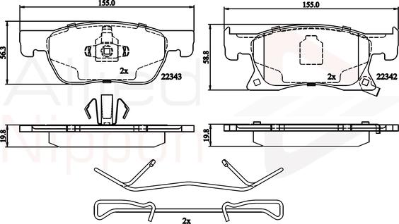 Comline ADB32306 - Kit pastiglie freno, Freno a disco autozon.pro