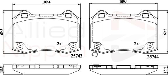 Comline ADB32308 - Kit pastiglie freno, Freno a disco autozon.pro