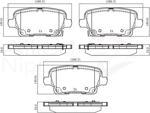 Comline ADB32384 - Kit pastiglie freno, Freno a disco autozon.pro