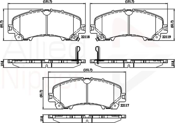 Comline ADB32337 - Kit pastiglie freno, Freno a disco autozon.pro