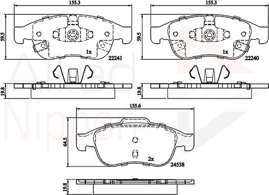 Comline ADB32293 - Kit pastiglie freno, Freno a disco autozon.pro