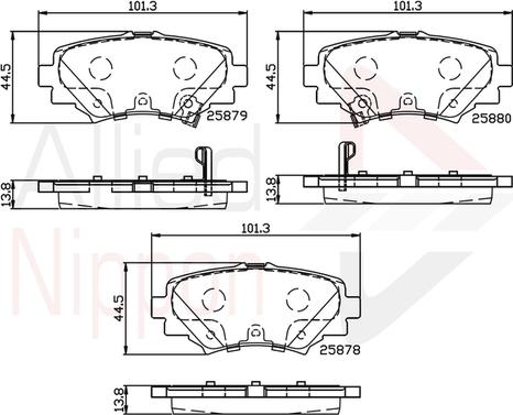 Comline ADB32248 - Kit pastiglie freno, Freno a disco autozon.pro