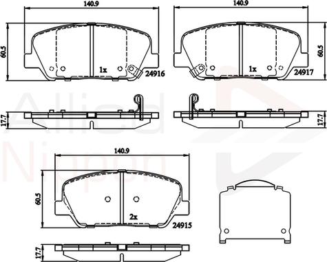 Comline ADB32259 - Kit pastiglie freno, Freno a disco autozon.pro