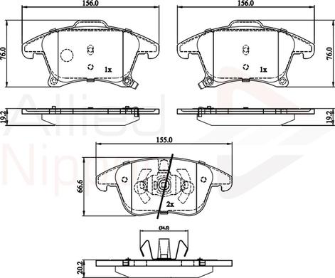 Comline ADB32286 - Kit pastiglie freno, Freno a disco autozon.pro