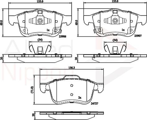 Comline ADB32280 - Kit pastiglie freno, Freno a disco autozon.pro