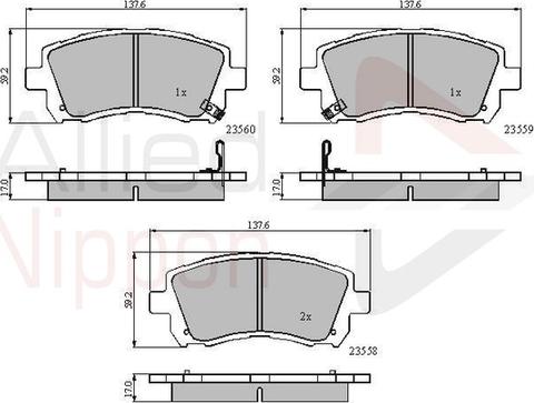 Comline ADB3722 - Kit pastiglie freno, Freno a disco autozon.pro