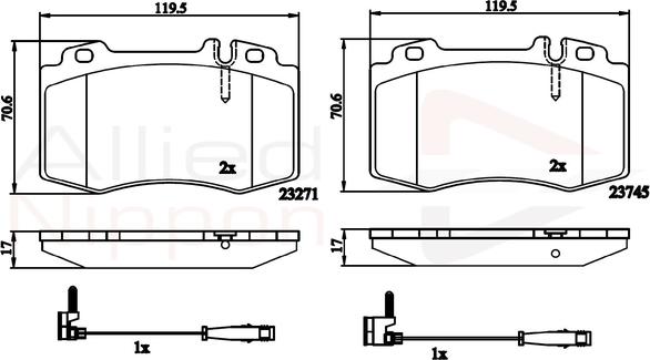 Comline ADB21117 - Kit pastiglie freno, Freno a disco autozon.pro