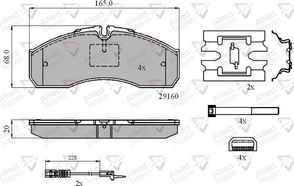 Comline ADB21735 - Kit pastiglie freno, Freno a disco autozon.pro