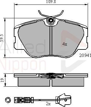 Comline ADB2360 - Kit pastiglie freno, Freno a disco autozon.pro