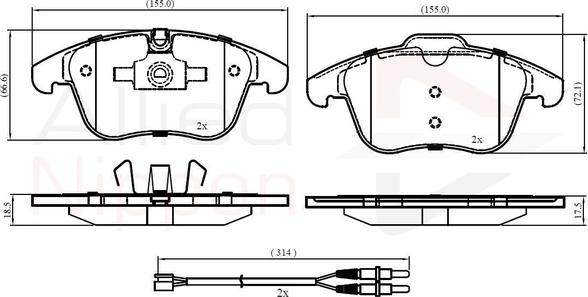 Comline ADB22002 - Kit pastiglie freno, Freno a disco autozon.pro