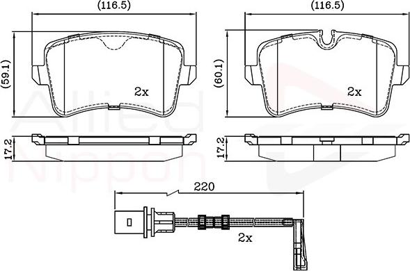 Comline ADB22121 - Kit pastiglie freno, Freno a disco autozon.pro