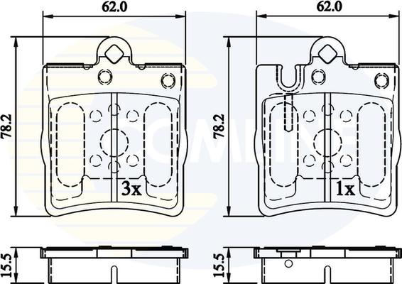 Comline CBP0915 - Kit pastiglie freno, Freno a disco autozon.pro