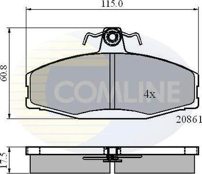 Comline CBP0928 - Kit pastiglie freno, Freno a disco autozon.pro