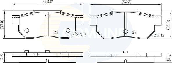 Comline CBP0460 - Kit pastiglie freno, Freno a disco autozon.pro