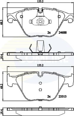 Comline CBP06097 - Kit pastiglie freno, Freno a disco autozon.pro