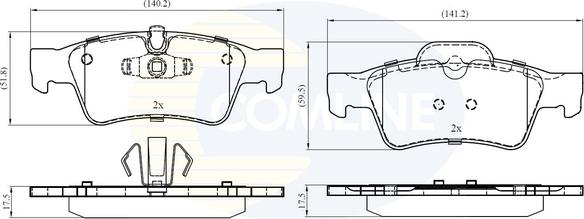 Comline CBP06059 - Kit pastiglie freno, Freno a disco autozon.pro