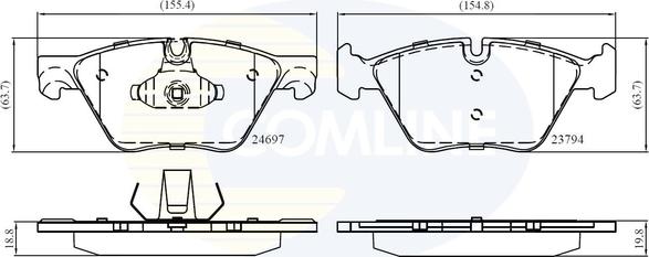 Comline CBP06075 - Kit pastiglie freno, Freno a disco autozon.pro