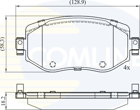 Comline CBP06125 - Kit pastiglie freno, Freno a disco autozon.pro