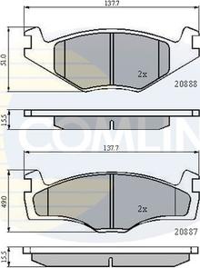 Comline CBP0148 - Kit pastiglie freno, Freno a disco autozon.pro