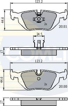 Comline CBP0166 - Kit pastiglie freno, Freno a disco autozon.pro