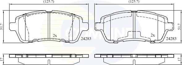 Comline CBP01618 - Kit pastiglie freno, Freno a disco autozon.pro