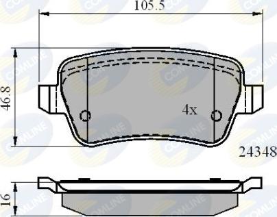 Comline CBP01630 - Kit pastiglie freno, Freno a disco autozon.pro