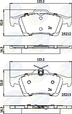 Comline CBP01629 - Kit pastiglie freno, Freno a disco autozon.pro