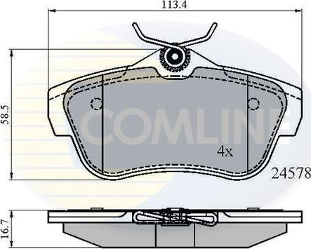 Comline CBP01622 - Kit pastiglie freno, Freno a disco autozon.pro