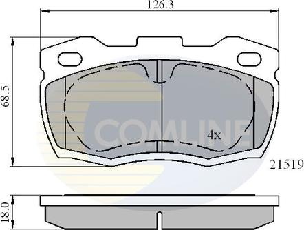 Comline CBP01052 - Kit pastiglie freno, Freno a disco autozon.pro