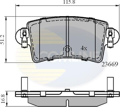 Comline CBP01036 - Kit pastiglie freno, Freno a disco autozon.pro