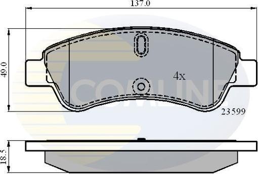 Comline CBP01033 - Kit pastiglie freno, Freno a disco autozon.pro