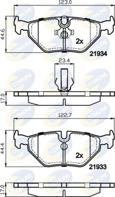 Comline CBP01024 - Kit pastiglie freno, Freno a disco autozon.pro