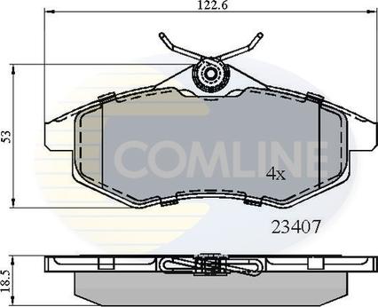 Comline CBP01145 - Kit pastiglie freno, Freno a disco autozon.pro