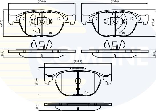 Comline CBP01150 - Kit pastiglie freno, Freno a disco autozon.pro