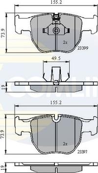 Comline CBP01157 - Kit pastiglie freno, Freno a disco autozon.pro